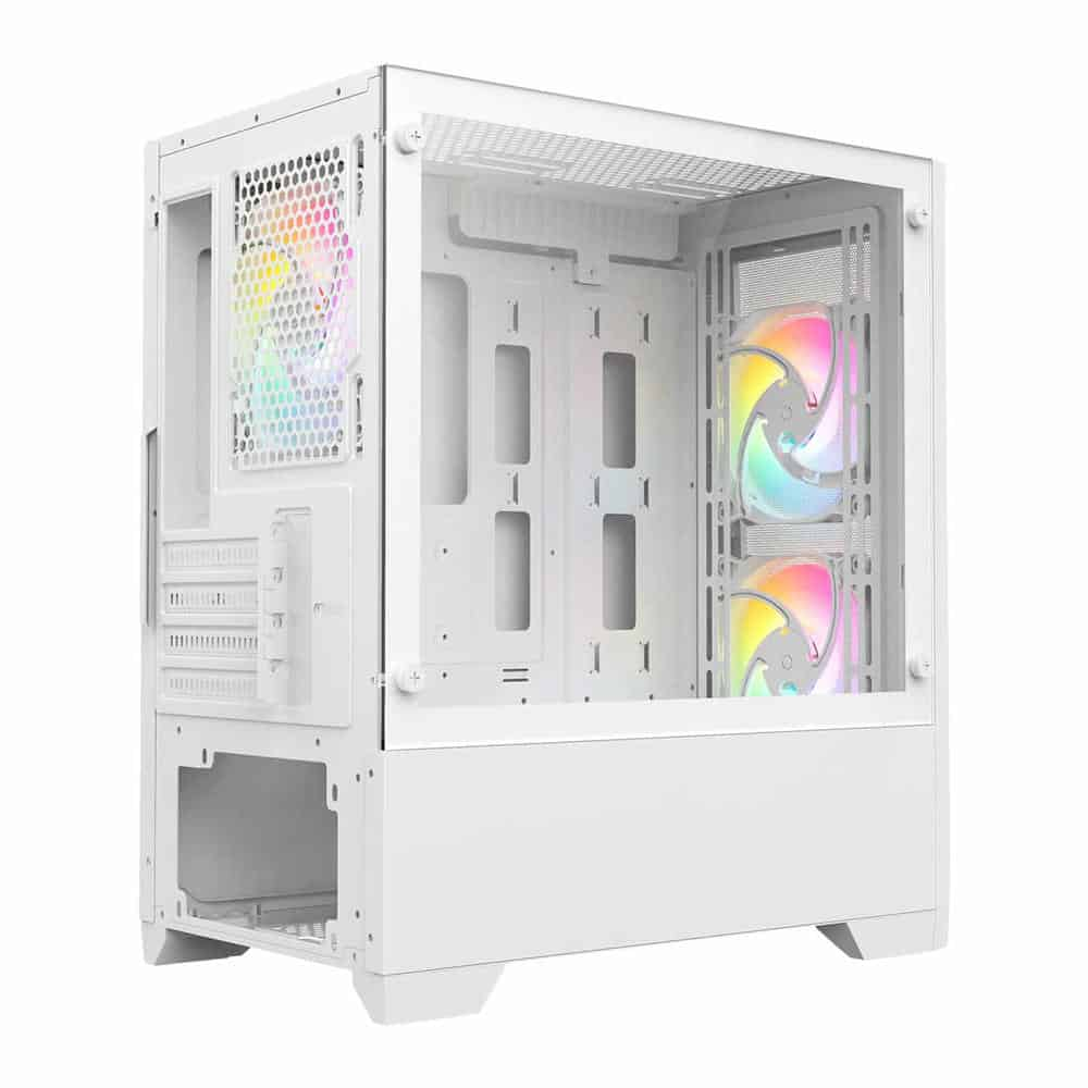 (image for) CiT Level 2 White Mesh Micro-ATX PC Case